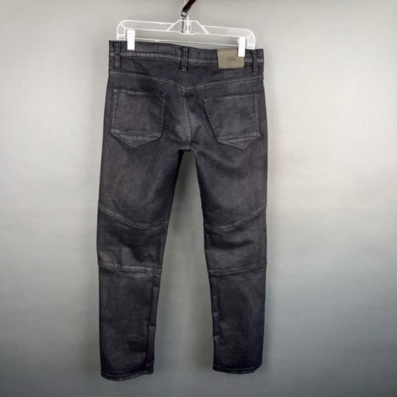 Rare Designer Black Crash Moto Jeans Balmain Style Ribbed Darted Denim 💨 - Picture 2 of 10